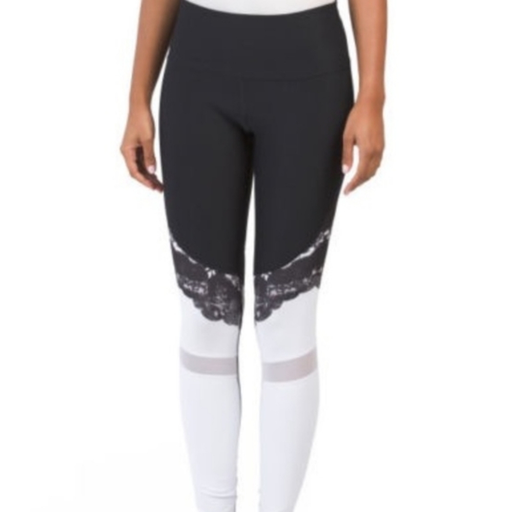 Layer 8 Black & White Mesh Leggings